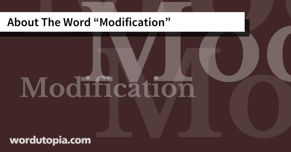 About The Word Modification