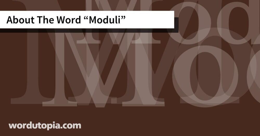 About The Word Moduli