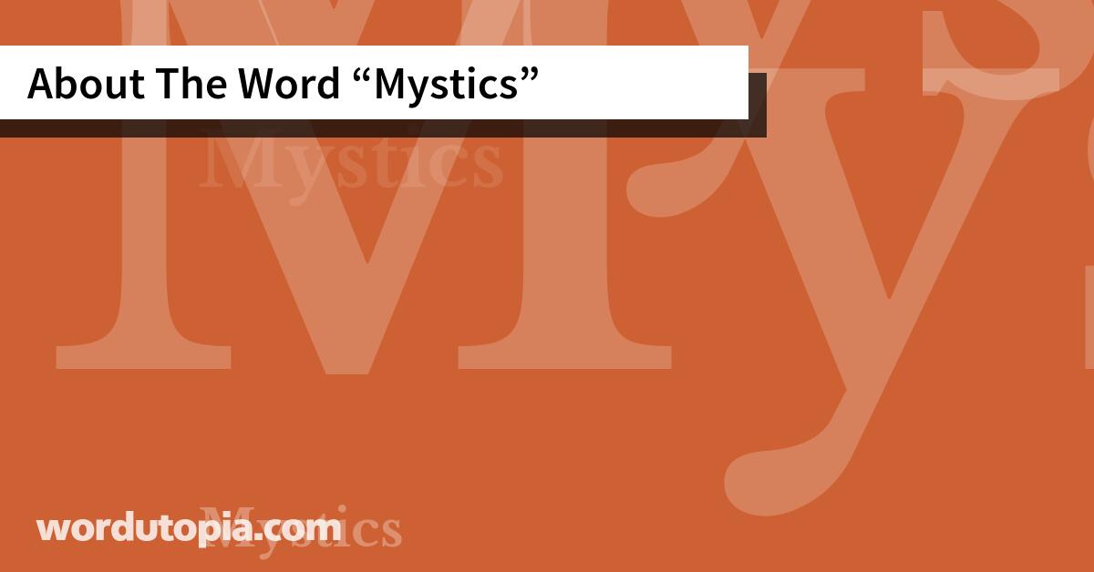 About The Word Mystics