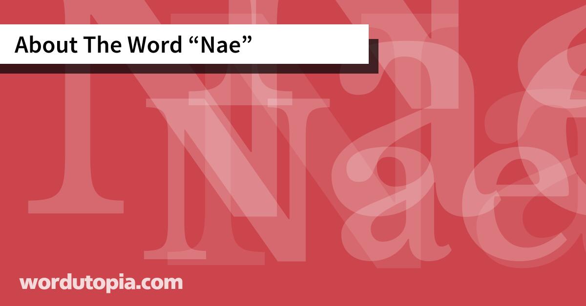 About The Word Nae
