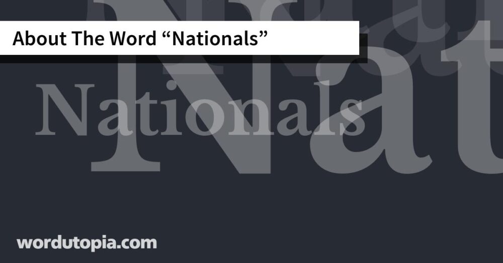 About The Word Nationals