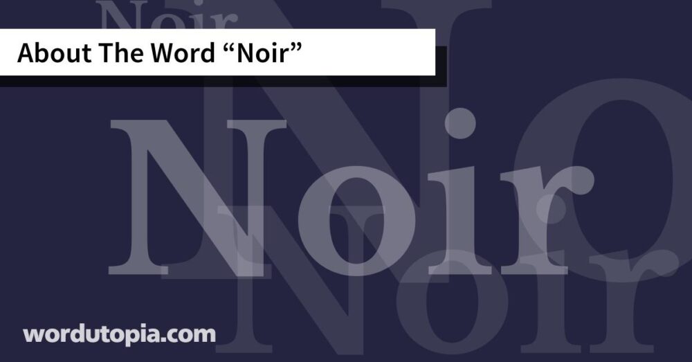 About The Word Noir