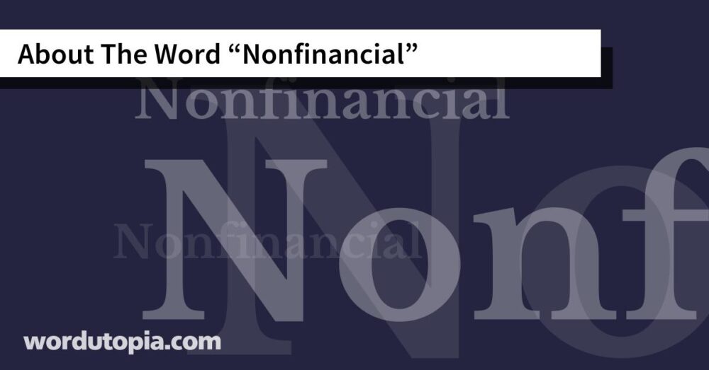 About The Word Nonfinancial