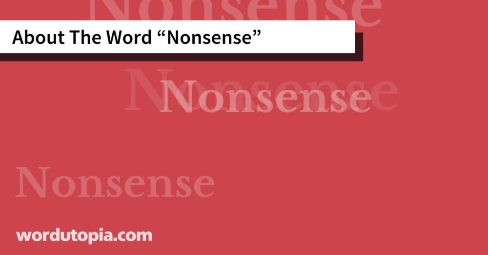 About The Word Nonsense