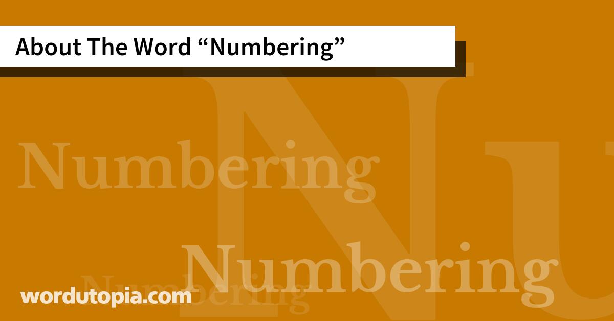 About The Word Numbering