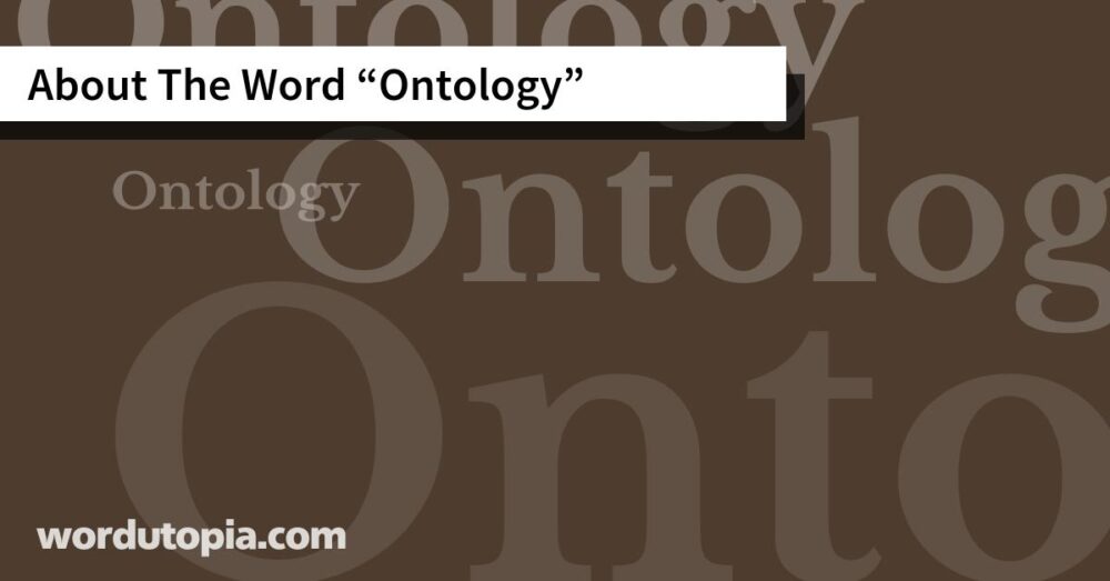 About The Word Ontology