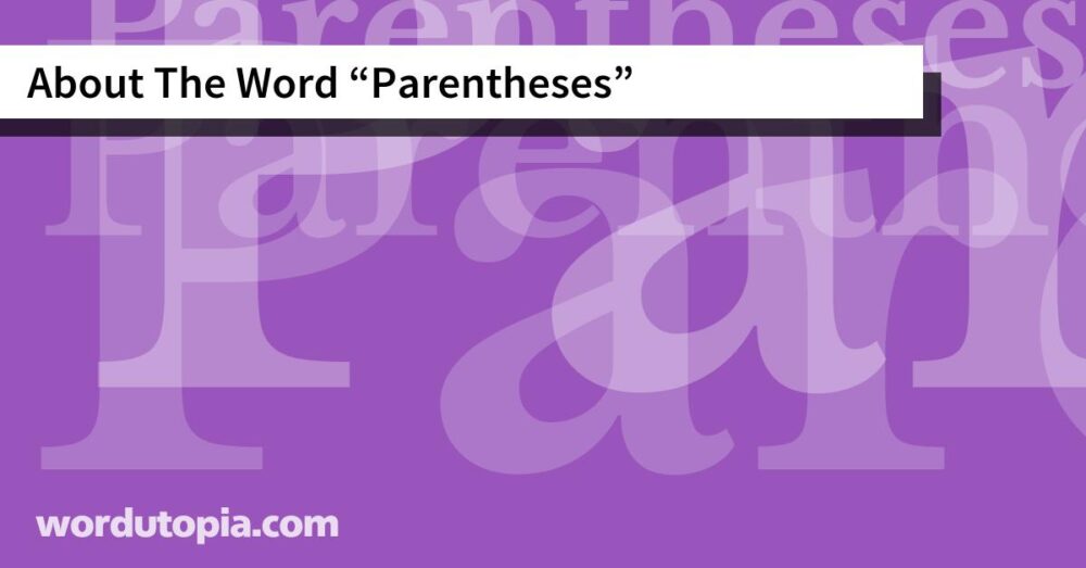 About The Word Parentheses