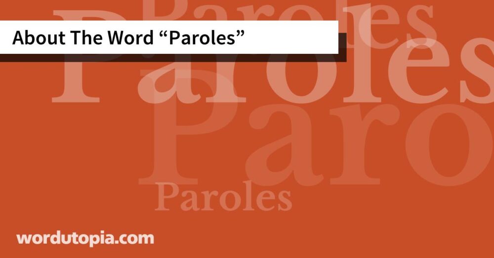 About The Word Paroles