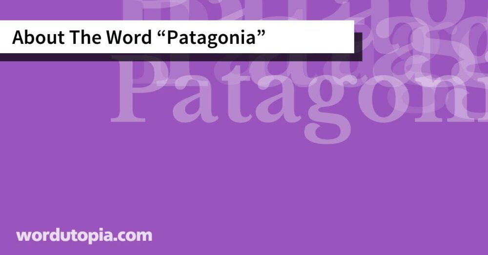 About The Word Patagonia