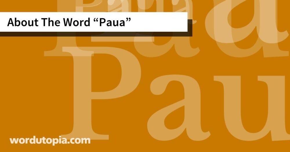 About The Word Paua