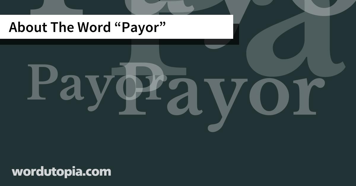 About The Word Payor