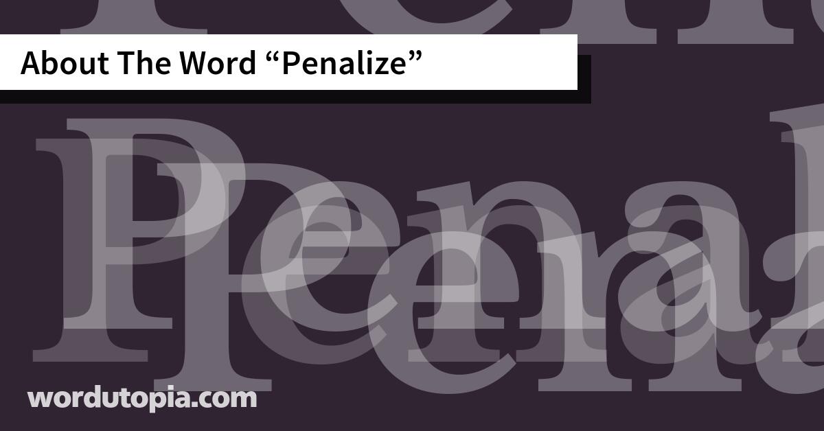 About The Word Penalize