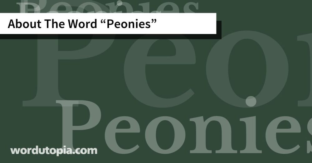 About The Word Peonies
