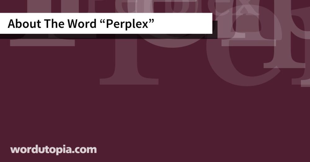 About The Word Perplex