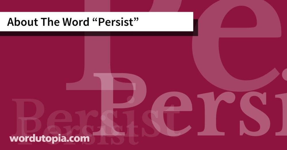About The Word Persist