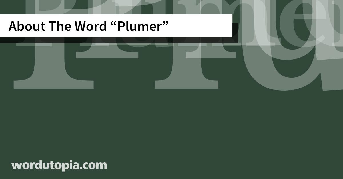 About The Word Plumer
