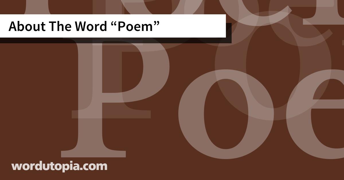 About The Word Poem