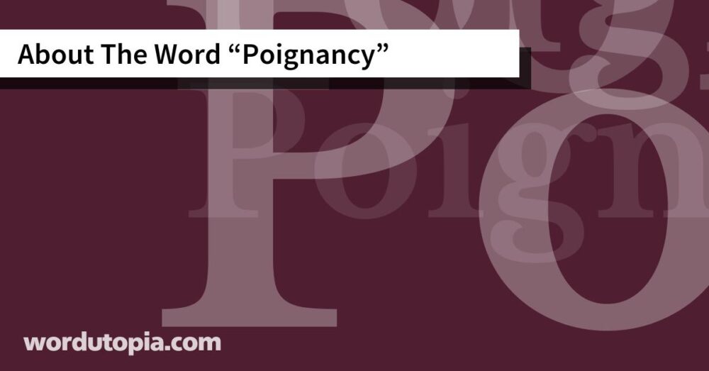 About The Word Poignancy