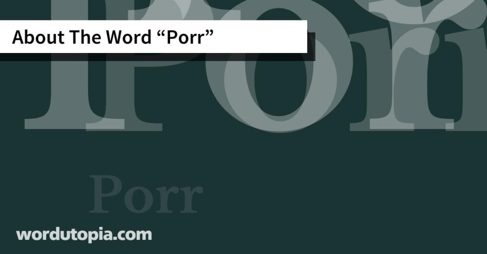 About The Word Porr
