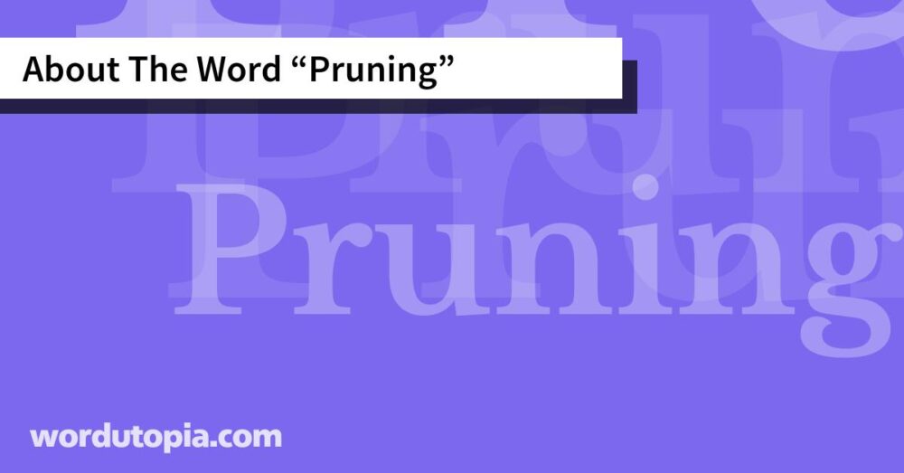 About The Word Pruning