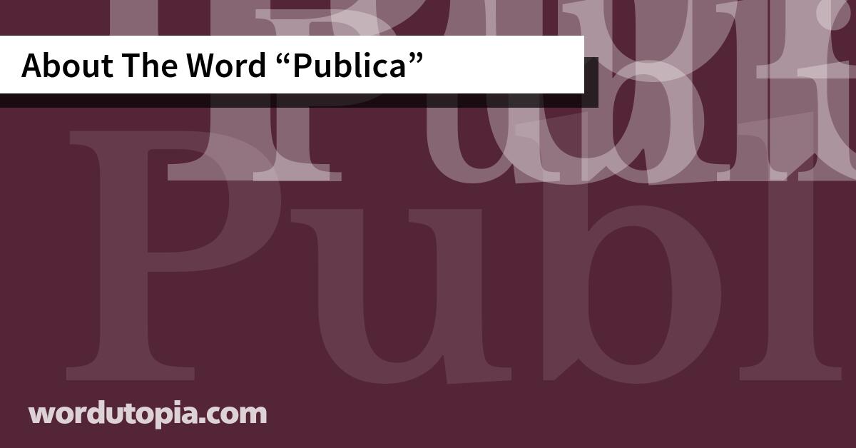 About The Word Publica
