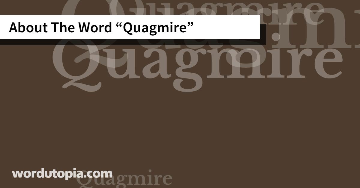 About The Word Quagmire