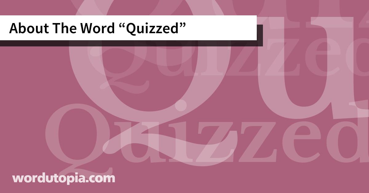 About The Word Quizzed