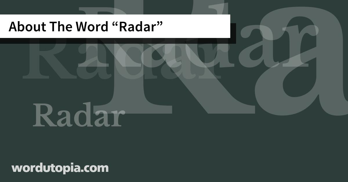 About The Word Radar