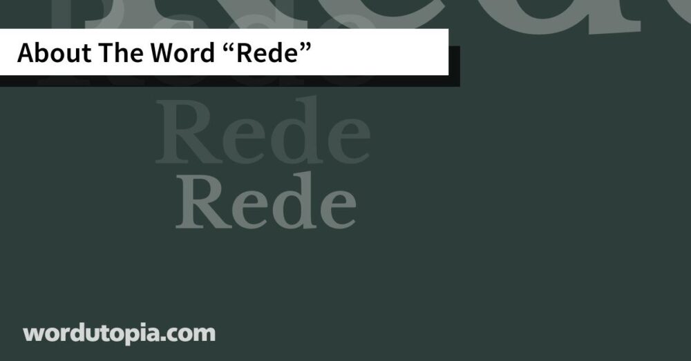 About The Word Rede