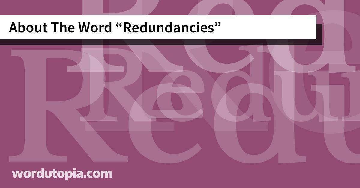About The Word Redundancies