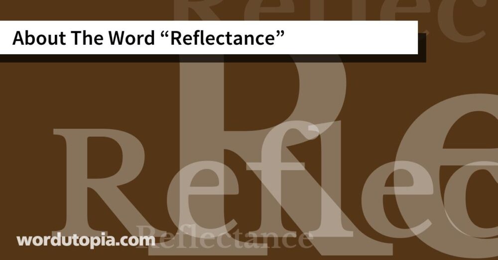 About The Word Reflectance