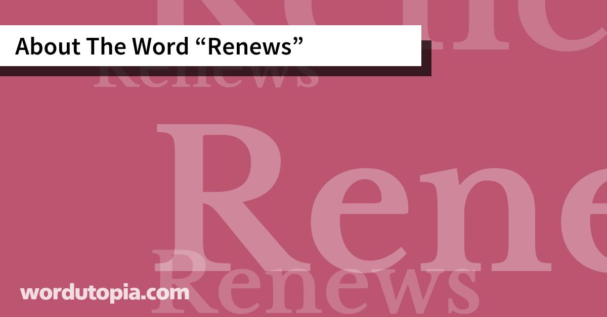 About The Word Renews