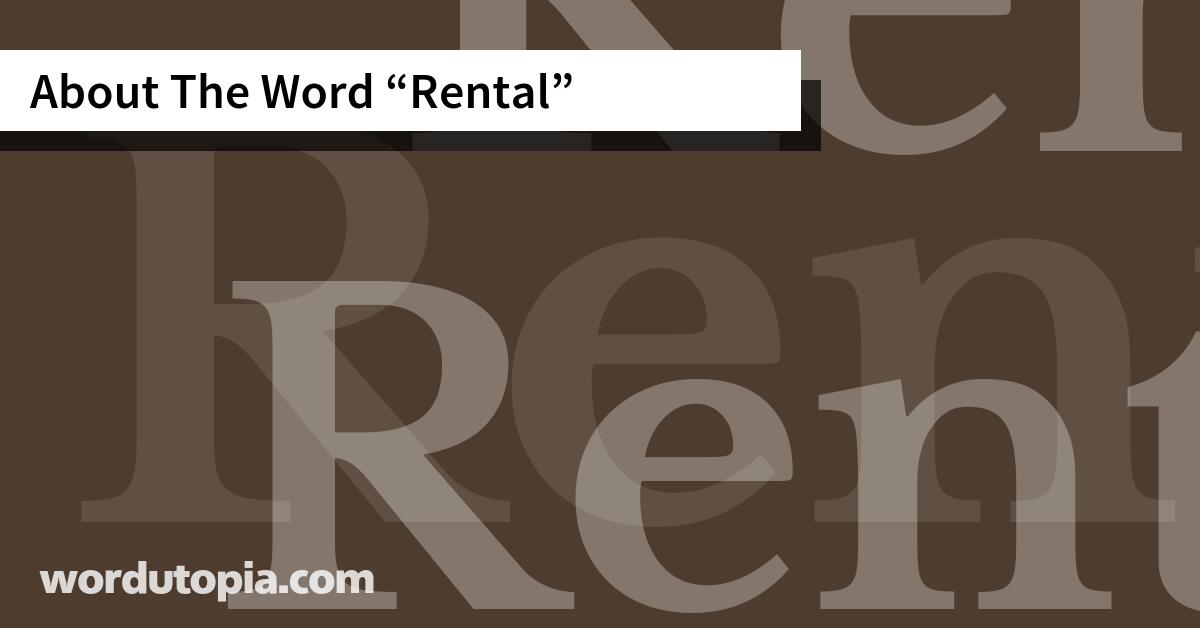 About The Word Rental