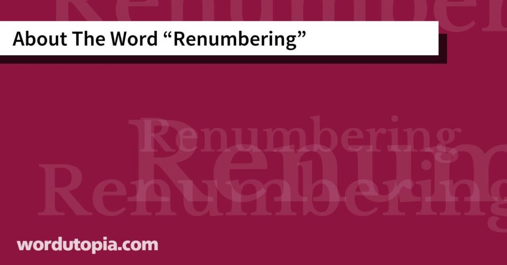 About The Word Renumbering