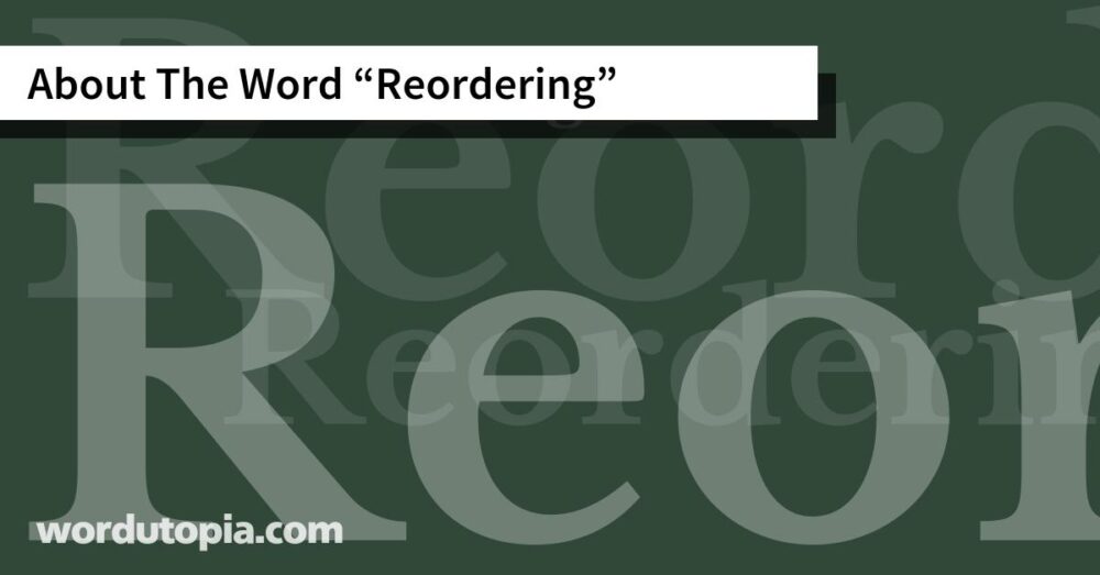 About The Word Reordering