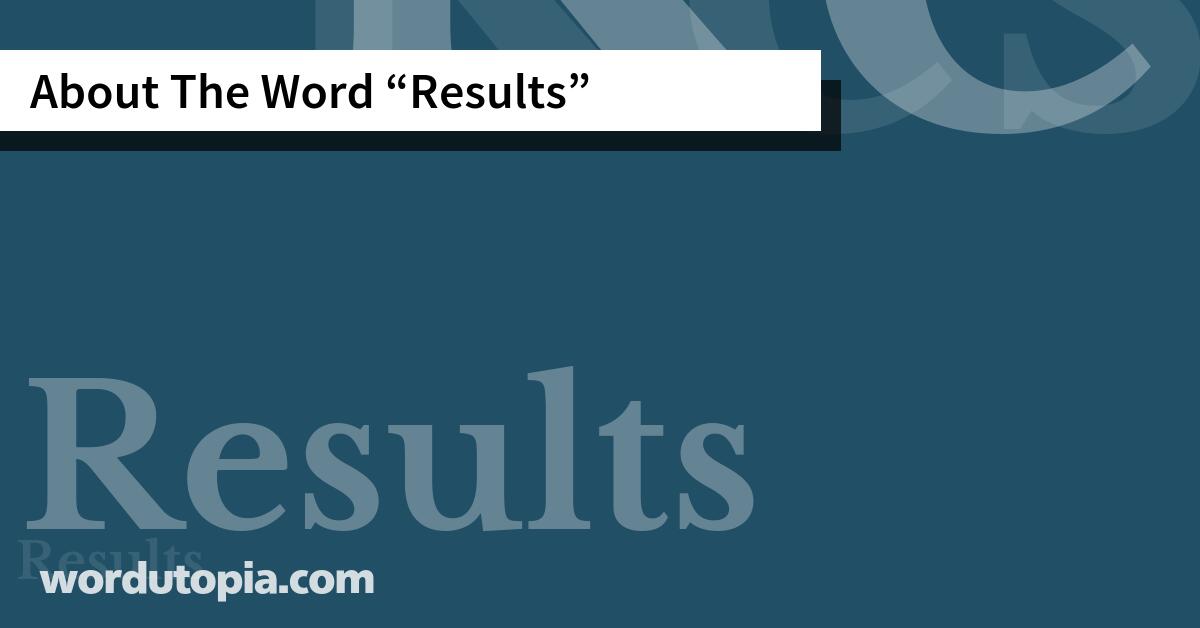 About The Word Results
