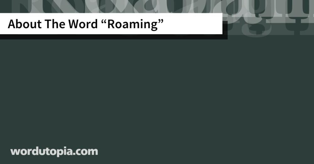 About The Word Roaming