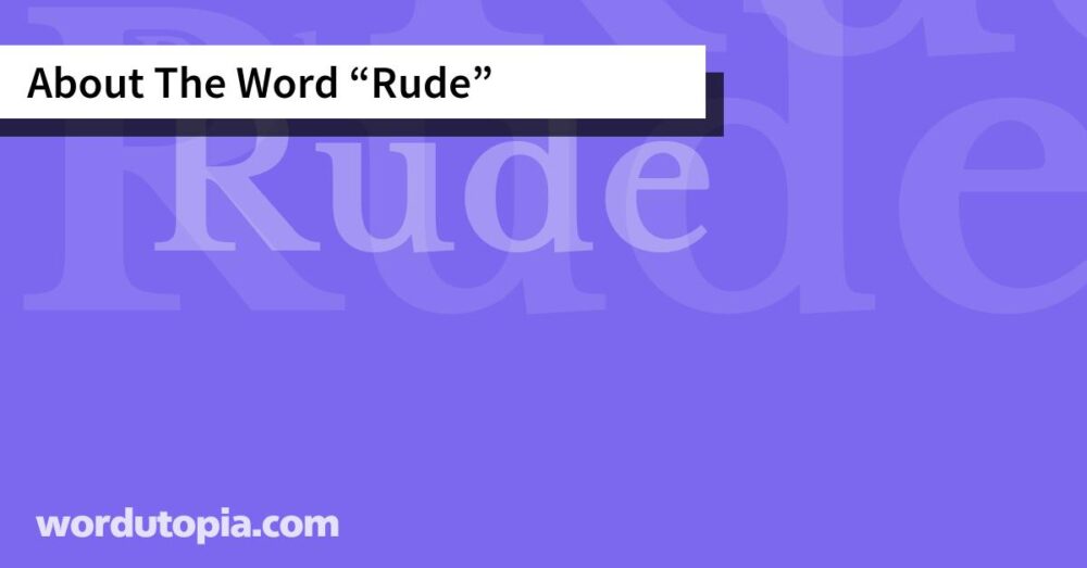 About The Word Rude