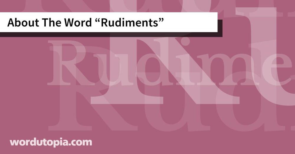 About The Word Rudiments