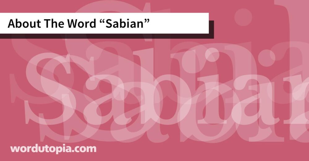 About The Word Sabian