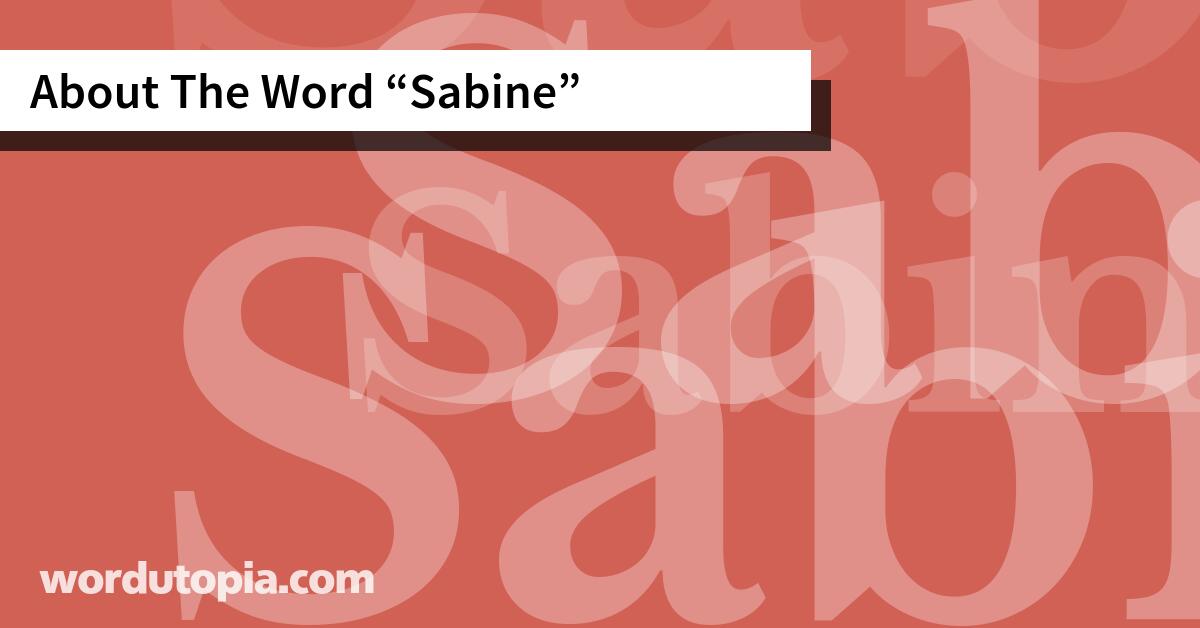 About The Word Sabine