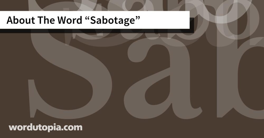 About The Word Sabotage