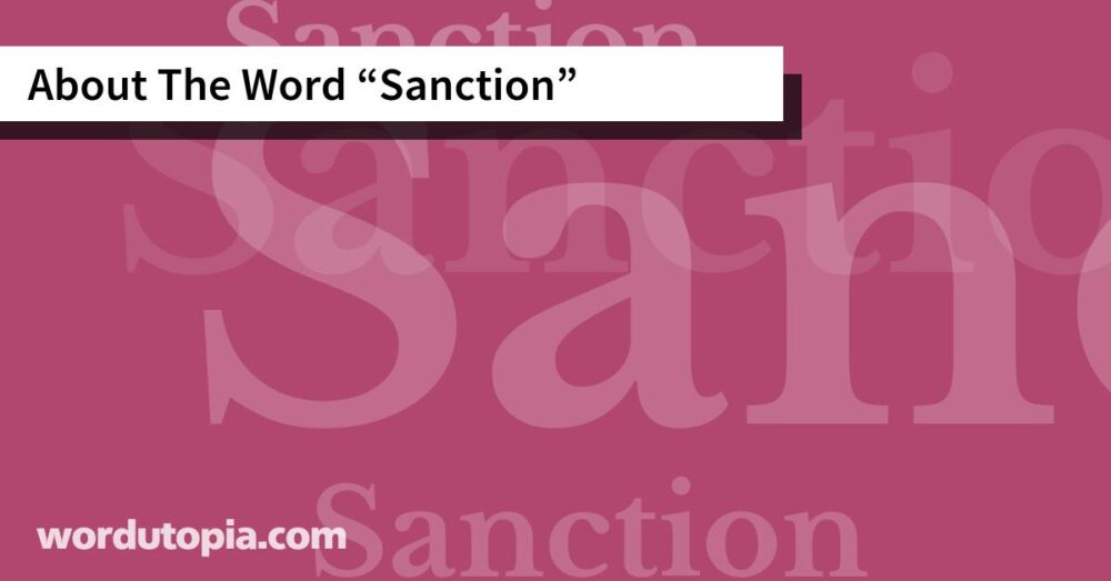 About The Word Sanction
