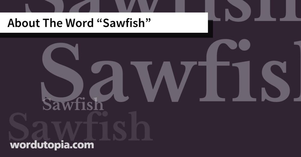 About The Word Sawfish
