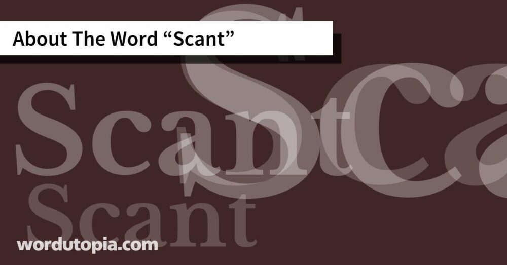 About The Word Scant
