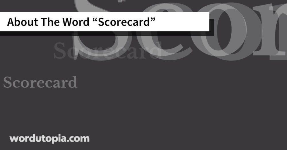 About The Word Scorecard