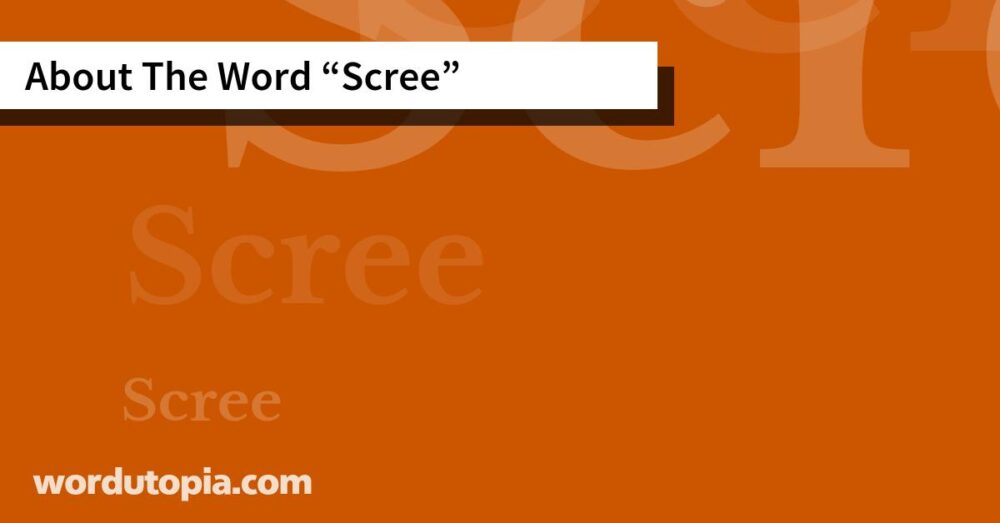 About The Word Scree