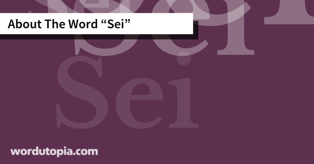 About The Word Sei