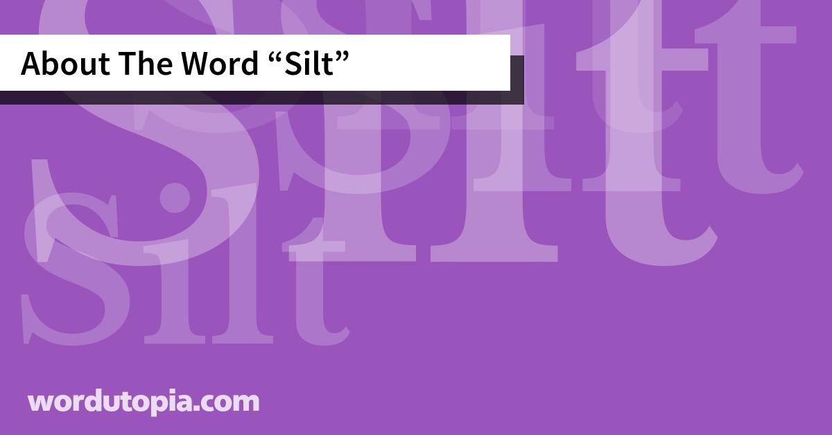 About The Word Silt