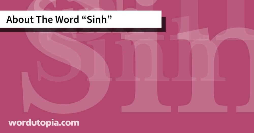 About The Word Sinh